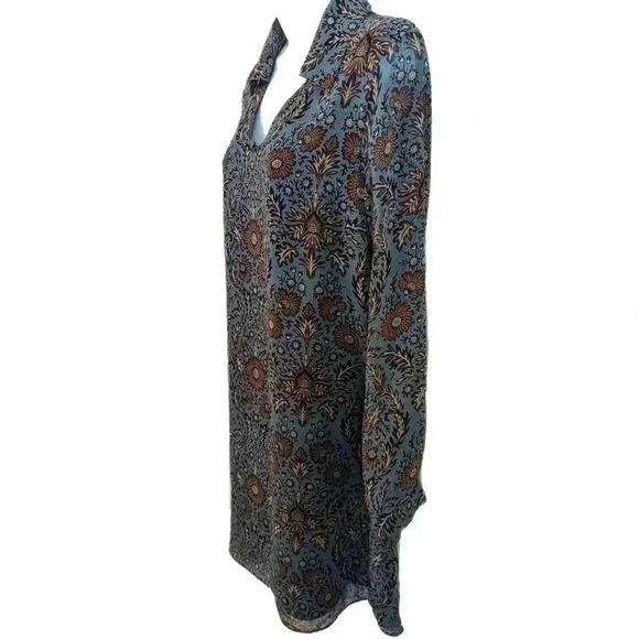 CAbi Women's Blue Brown Provincial Floral Printed Shift Dress Size S Style 3295 - Picture 6 of 10